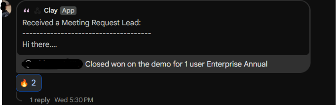 Message from a recruitment client after the first sends went out.